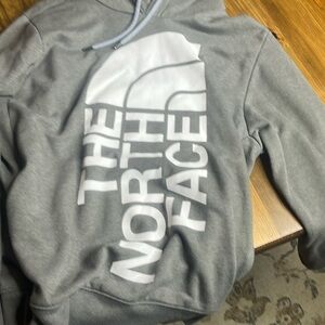 Grey north face hoodie mens XL
